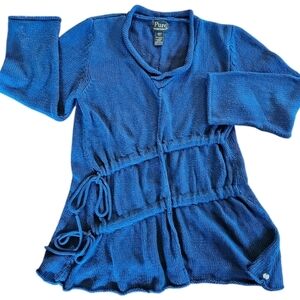 Pure Handknit 100% Cotton Sweater Assymetrical design​​​​​​